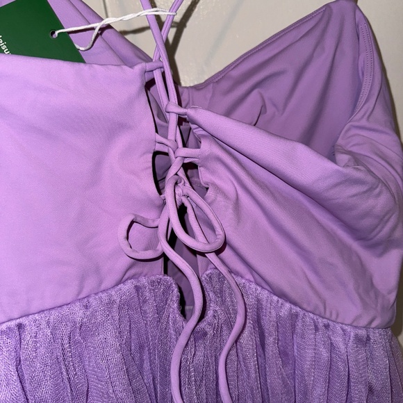 Halara – Lace-up Back Dress with Mesh/Tulle Skirt (Orchid Bloom), Size XL. NWT. - Picture 8 of 11